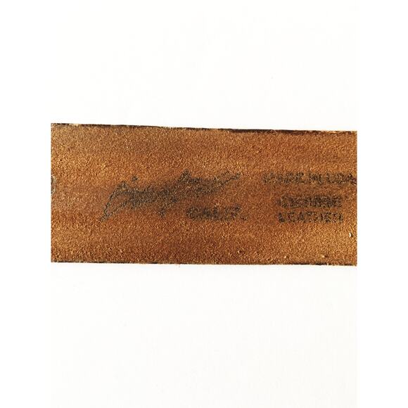 Fossil Brown Leather Belt Golden Buckle B47 - Picture 4 of 6